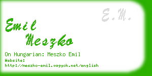 emil meszko business card